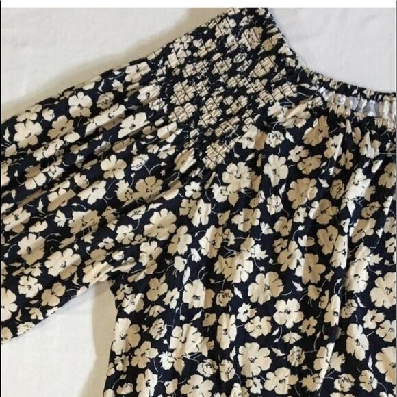 NWOT Lauren Ralph Lauren Womens Modal Blend Smoked Knit Top Navy M - Picture 5 of 6